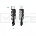 Кабель Vention USB 2.0 CM/CM с LED дисплеем - 1.2м. черный 5А PD100W, шт., фото7