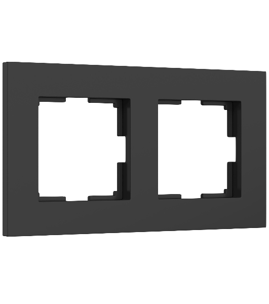 Рамка на 2 поста Slab (черный софт) W0022908