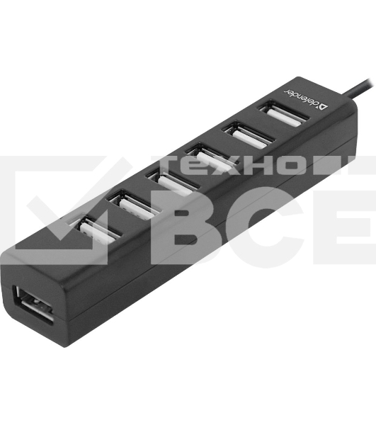 Универсальный USB разветвитель Defender Quadro Swift USB2.0, 7 портов