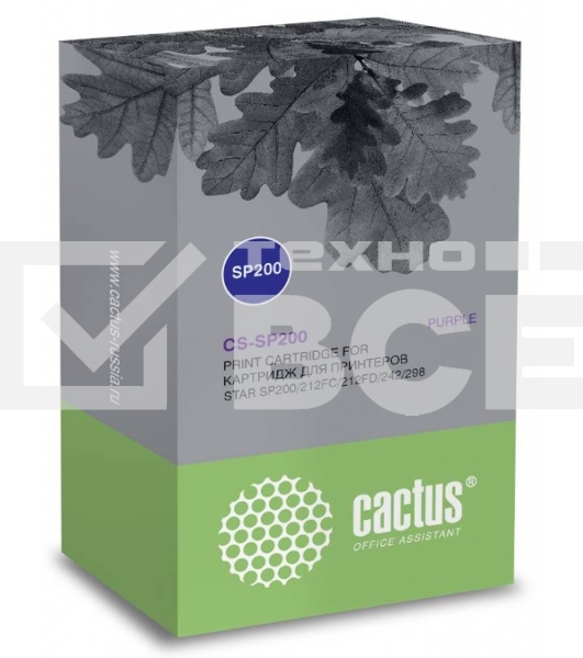 Картридж матричный Cactus CS-SP200 фиолетовый (12.7 мм x3 м, 1 000 000 знаков) для Star SP200/212FC/212FD/242/298