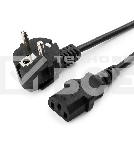 Кабель Gembird Power 250V 10A EUR, VDE Кабель питания сетевой, Евровилка, заземление, 5m (PC-186-VDE-5M)