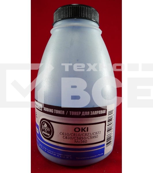 Тонер OKI C610/C810/C821/C822/C830/C5850/C5950/MC560 Cyan (фл., 135г) B&W Premium (Tomoegawa) - фас.России