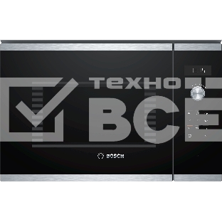 Микроволновая печь встраиваемая Bosch BFL554MS0 нержавеющая сталь/чёрный, 25 л, 900 Вт, переключатели - поворотный механизм/сенсор
