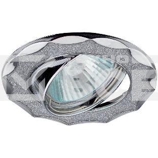 Светильник ЭРА DK17 CH/SH SL декор 'звезда со стекл. крошкой' MR16 12В 50Вт хром/серебр.