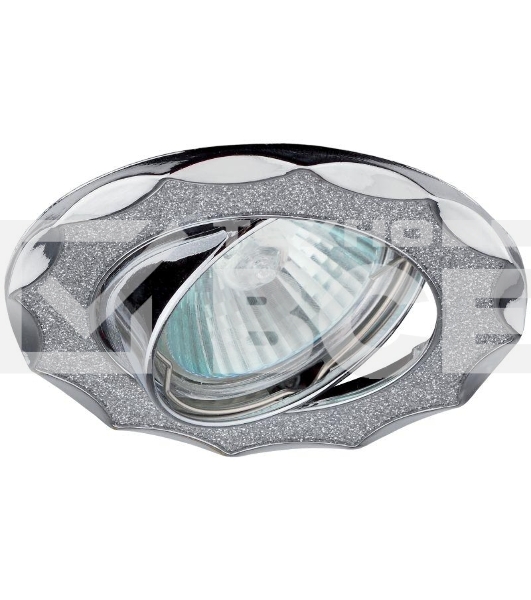 Светильник ЭРА DK17 CH/SH SL декор 'звезда со стекл. крошкой' MR16 12В 50Вт хром/серебр.