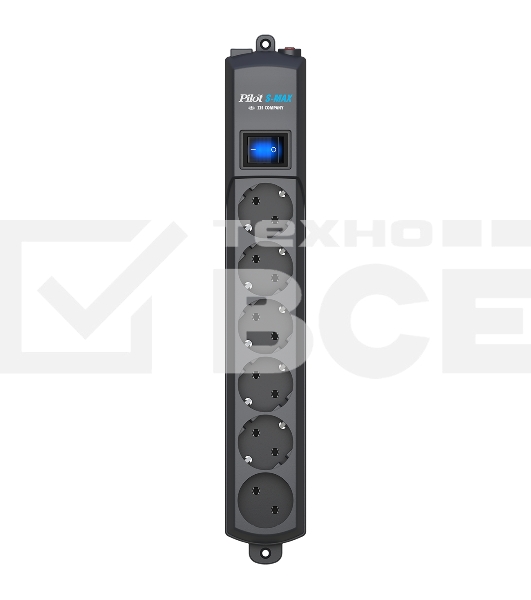 Сетевой фильтр Surge protector Pilot S Max (5 euros + 1GP), 15A/3.5kVA, automatic, 1.8 m, graphite