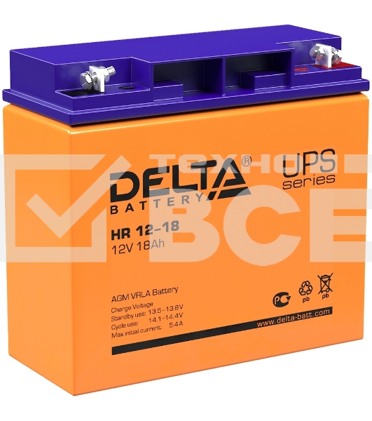 Батарея Delta HR 12-18 (12V, 18Ah)