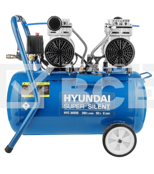 Компрессор поршневой Hyundai HYC 3050S безмасляный 300л/мин 50л 2000Вт