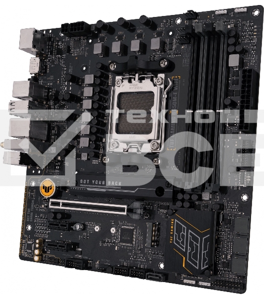 Материнская плата ASUS TUF GAMING B650M-E WIFI, AM5, AMD B650, 4xDDR5, 4xSATA, 2xM.2, 1xPCI-E 4.0 x16, 2xPCI-E x1, 2xDP, 1xHDMI, 1x 2.5Gb LAN, 1xUSB-A 3.2 Gen 2, 2xUSB-A 3.2 Gen 1, 4xUSB 2.0, 1xUSB-C 3.2 Gen 2, 3x3.5 мм, 7.1, Micro-ATX