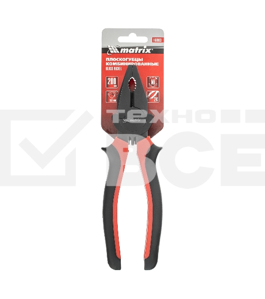Плоскогубцы MATRIX Black Nickel, 200 мм, комбинированные, двухкомпонентные рукоятки 16983
