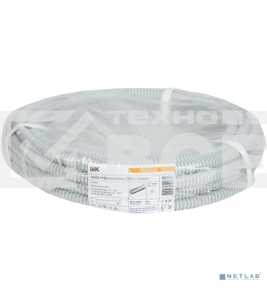 Труба гофр. Iek CTG20-16-K41-010I ПВХ d 16 с зондом