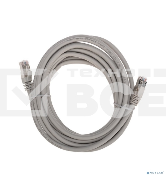 Патч-корд S/FTP Rexant категория 6A (10G), RJ45-RJ45, неэкранированный, 28AWG, LSZH, серый, 5 м