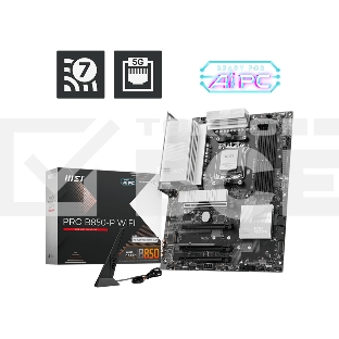 Материнская плата MSI PRO B850-P WIFI, AM5, AMD B850, 4xDDR5, 4xSATA, 3xM.2, 1xPCIe 5.0 x16, 1xPCIe 4.0 x4, 2xPCIe 3.0 x1, 1xHDMI, 1x5Gb LAN, Wi-Fi 7, 4xUSB 2.0, 1xUSB 3.2 Gen 1, 1xUSB 3.2 Gen 2, 2xUSB-C 3.2 Gen 2, 2x3.5 мм, 7.1, ATX