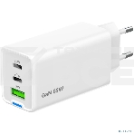 Зарядное устройство Cablexpert MP3A-PC-65, 65Вт GaN, 3,25A, QC4.0/PD, 2xType-C, 1xUSB, белый, коробка, фото5