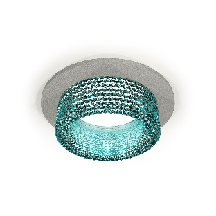 Комплект встраиваемого светильника Ambrella light XC6514043 SGR/BL серый песок/голубой MR16 GU5.3 (C6514, N6153)