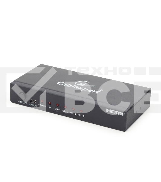 Разветвитель Gembird DSP-4PH4-02 Разветвитель HDMI Cablexpert, HD19F/4x19F, 1 компьютер => 4 монитора, Full-HD, 3D, 1.4v