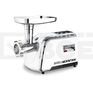 Мясорубка электрическая Centek CT-1602 Juice 2000W, Соковыж., нож+диски (2 шт) из литой стали, реверс (белый/хром)
