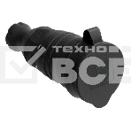 Розетка 1-м Омега РБп13-1-0м с защ. крышкой переносная с заземл. IP44 черн. каучук ИЭК PKR21-016-2-K02, фото 1