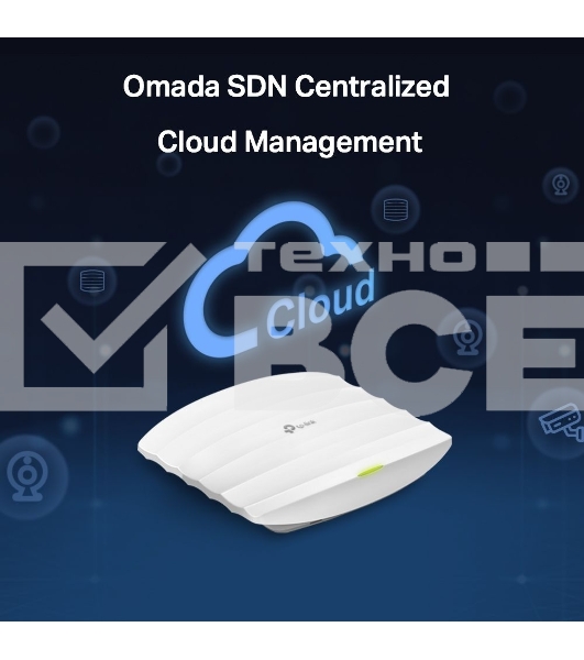 Потолочная гигабитная точка доступа TP-Link AC1750 Wireless MU-MIMO Gigabit Ceiling Mount Access Point, 450Mbps at 2.4GHz + 1300Mbps at 5GHz, 802.11a/b/g/n/ac wave 2, High Density, Seamless roaming 802.11k/v, Beamforming, Airtime Fairness, MU-MIMO, 802.3a