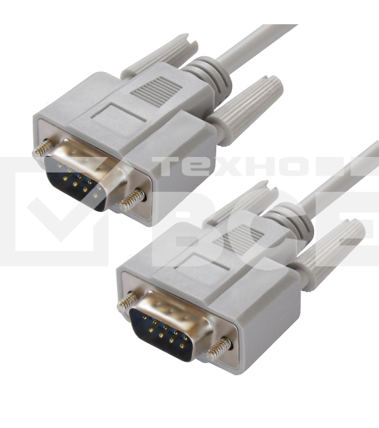 Кабель Greenconnect COM RS-232 порта соединительный 5 m GCR-DB9CM2M-5 m, 9M/9M Premium, серый, пластиковый пакет