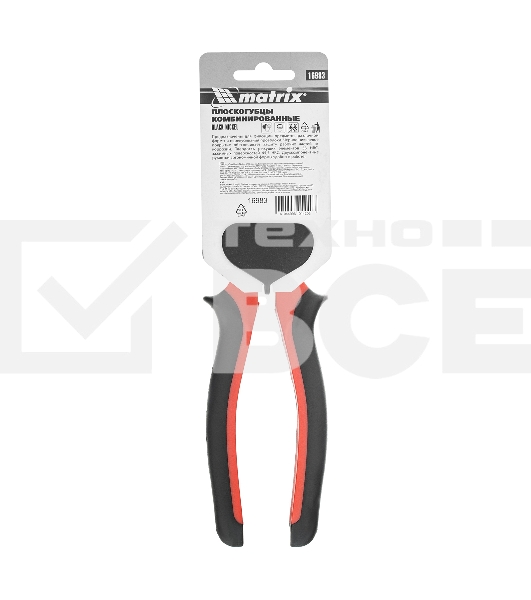 Плоскогубцы MATRIX Black Nickel, 200 мм, комбинированные, двухкомпонентные рукоятки 16983