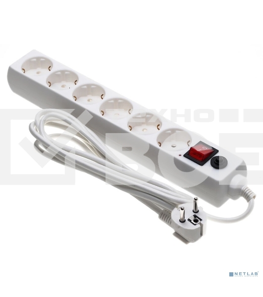Сетевой фильтр Buro 600SH-16-3-W 3м (6 розеток) белый (коробка)