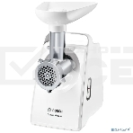 Мясорубка Bosch MFW3910W CompactPower, 1900Вт, 2,3 кг/мин, цвет: белый, механическая за щита от перегрузки, 1 скор. Комплект: 2 диска для фарша, насадка для кол басок, фото9