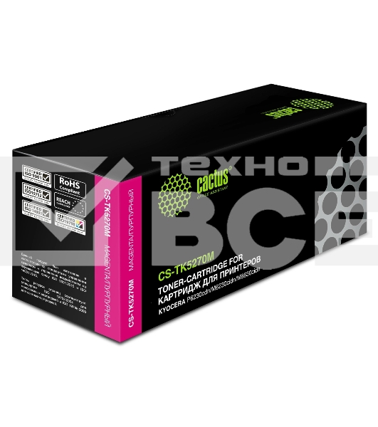 Картридж лазерный Cactus CS-TK5270M пурпурный (6000 стр.) для Kyocera ECOSYS P6230cdn, M6230cidn, M6630cidn
