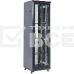 Напольный шкаф Rexant RAL 9005 19' 42U 600×800×2054 (ШxГxВ), дверь перфорация, перфорированная задняя дверь, боковые съемные стенки, фото 1