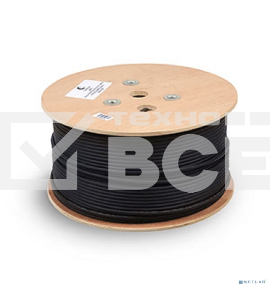 Кабель витая пара Cabeus, LSZH-UV, F/UTP, кат. 5е, проводник Ø 0,5мм, 305м, барабан, тип прокладки: снаружи зданий, цвет: черный