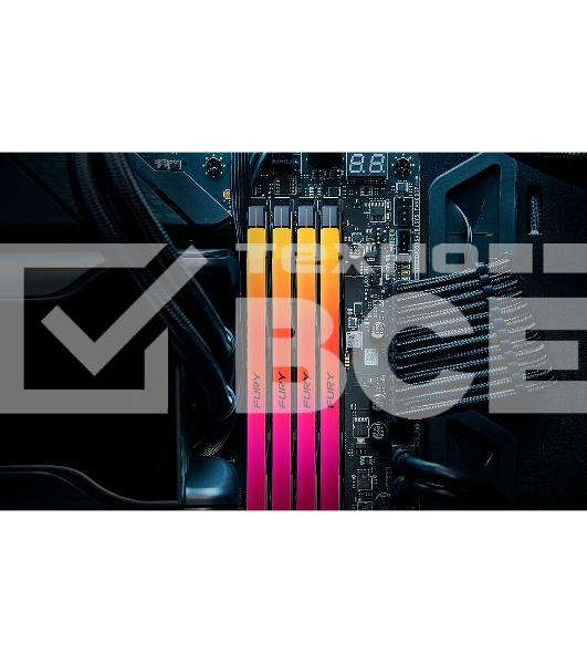 Оперативная память Kingston Fury Renegade, DDR5, 48GB (2x24GB), 7200MHz, CL38, DIMM, радиатор, RGB, серебристый/черный