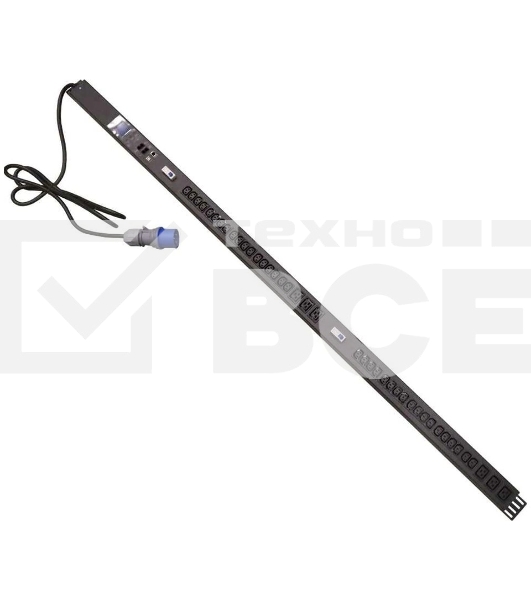 Блок распределения питания Lanmaster TWT-PDVMT1-6X36-32A верт.размещ. 6xC19 36xC13 с мониторингом 32A IEC 309 3м