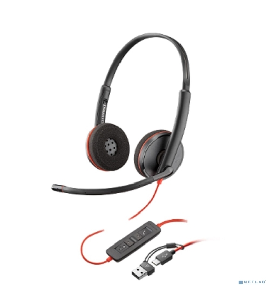 Гарнитура Plantronics Blackwire 3225 чёрный, проводная, USB/3.5 мм