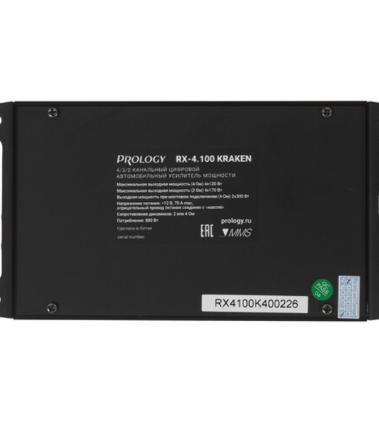 Усилитель автомобильный Prology RX-4.100 KRAKEN четырехканальный