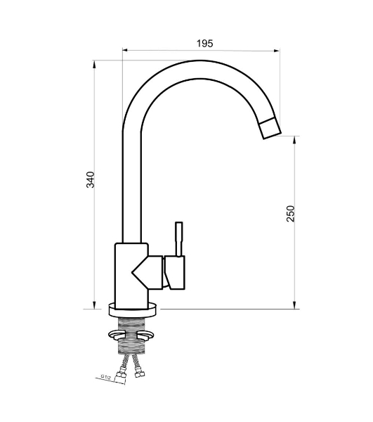 SUS124GY-017F Смеситель для кухни, ø35