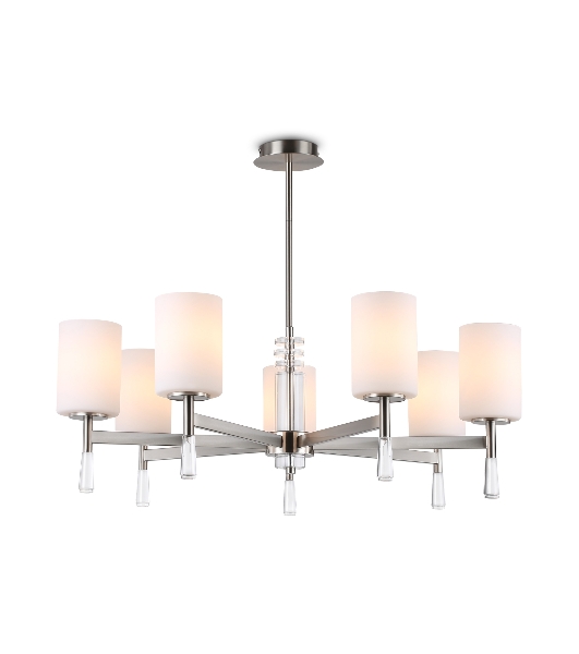 Люстра Ambrella light LH56253/7 SN/FR никель/белый матовый E27/7 max 60W D750*590