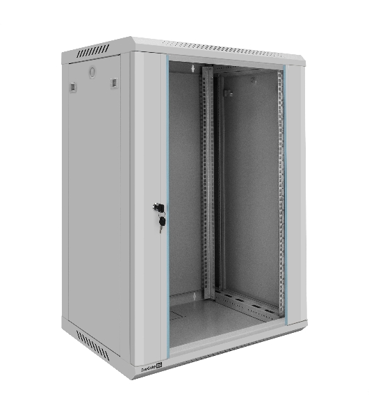 Шкаф телекоммуникационный 19' настенный 18U ExeGate EC-WM-18U.450.G.GREY (19”, 18U, 600x450x901mm (ШхГхВ), передняя дверь закаленное стекло, съемные боковые панели, пыле- и влагозащита IP23, светло-серый RAL 7035, 2 коробки)