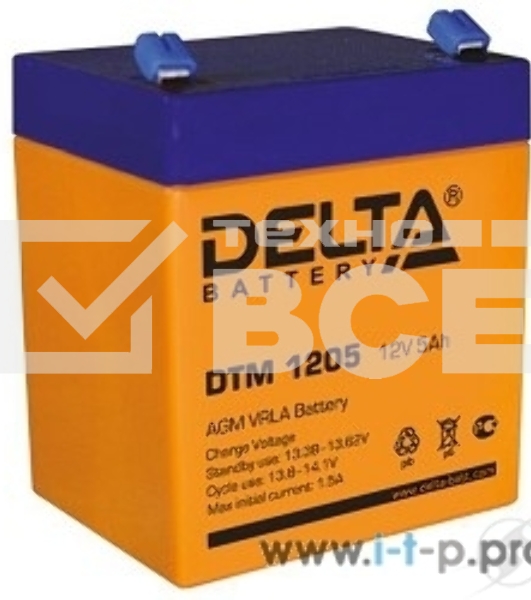 Батарея Delta DTM 1205 (12V, 5Ah)