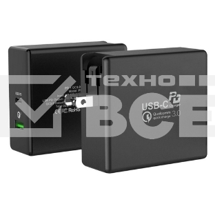 Сетевое зарядное устройство  ACD-P602W-V1B 60Вт, 2xUSB 1PD+1QC, 3.6~20В/3А RTL