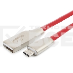 Кабель USB 2.0 Cablexpert CC-G-mUSB01R-3M, AM/microB, серия Gold, длина 3м, красный, блистер, фото 1