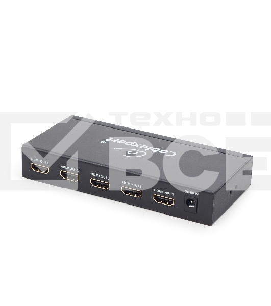 Разветвитель Gembird DSP-4PH4-02 Разветвитель HDMI Cablexpert, HD19F/4x19F, 1 компьютер => 4 монитора, Full-HD, 3D, 1.4v