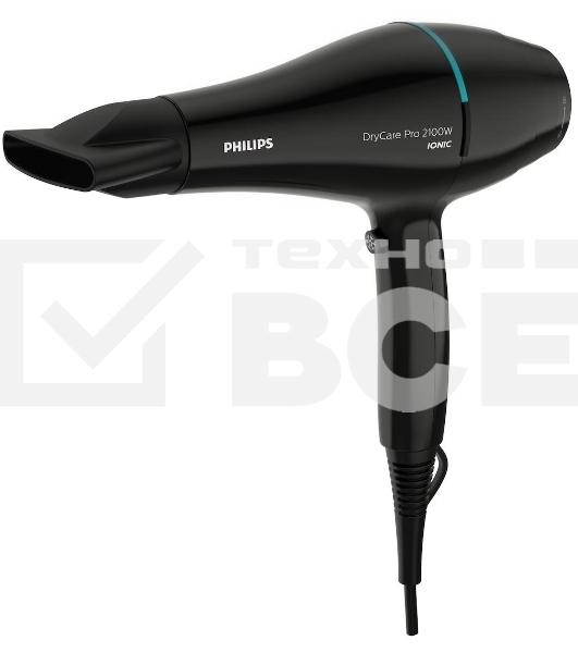Фен Philips BHD272/00 2100Вт, ионизация, 6 настроек температуры/скорости воздушного потока, насадка-концентратор 9 мм, холодный обдув, черный