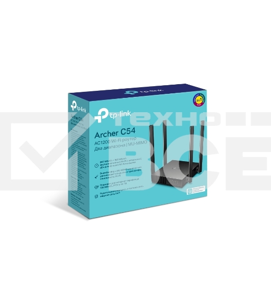 Роутер беспроводной TP-Link Archer C54 AC1200 10/100BASE-TX черный