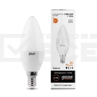 Лампа светодиодная LED 10Вт E14 220В 2700К Elementary свеча 33110 Gauss