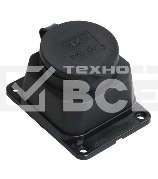 Розетка кабельная наружной установки IР44 16А 2Р+E каучук ОМЕГА IEK PKR11-016-2-K02