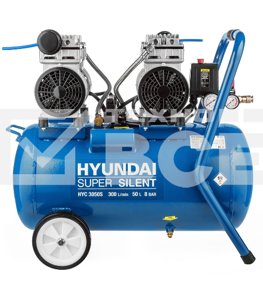 Компрессор поршневой Hyundai HYC 3050S безмасляный 300л/мин 50л 2000Вт