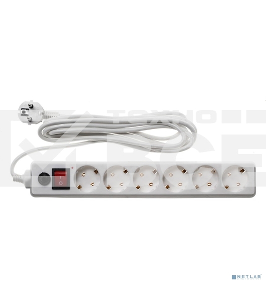 Сетевой фильтр Buro 600SH-16-3-W 3м (6 розеток) белый (коробка)