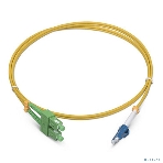 Комм. шнур оптический Cabeus Tight Buffer, Duplex SC/LC (APC/UPC), OS2 9/125, LSZH, 1м, d= 2мм, синий хвостовик, желтый, фото 1