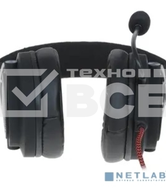 Гарнитура проводная игровая Defender Aspis Pro, для компьютера и игровых консолей, накладные, черный/красный