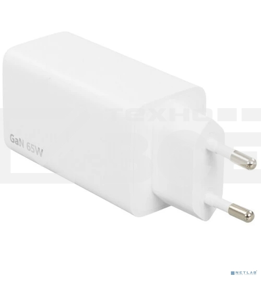 Зарядное устройство Cablexpert MP3A-PC-65, 65Вт GaN, 3,25A, QC4.0/PD, 2xType-C, 1xUSB, белый, коробка